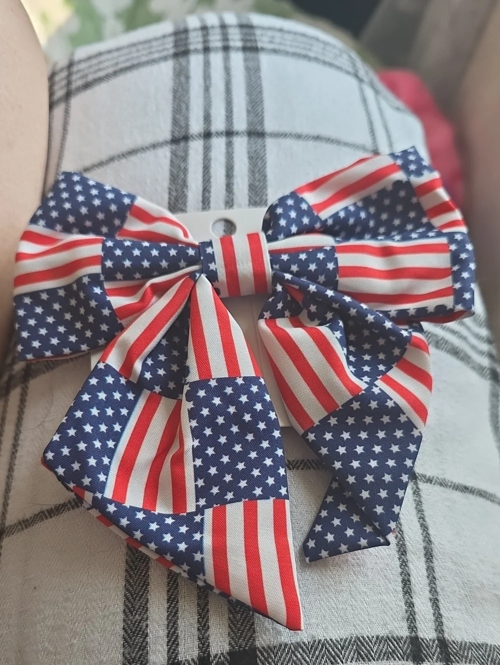 Kids Patriotic Flag Bow Hair Clip - Red, White & Blue
